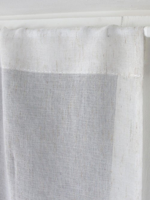Paire de petits rideaux aspect lin finition pointe - Kiabi
