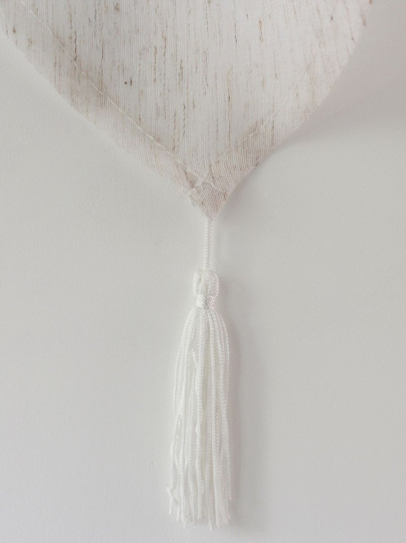 Paire de petits rideaux aspect lin finition pointe Blanc - Kiabi