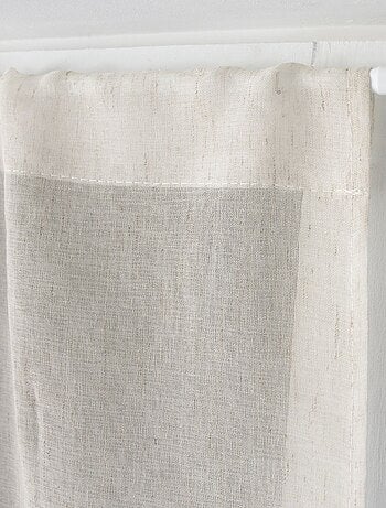 Paire de petits rideaux aspect lin finition pointe