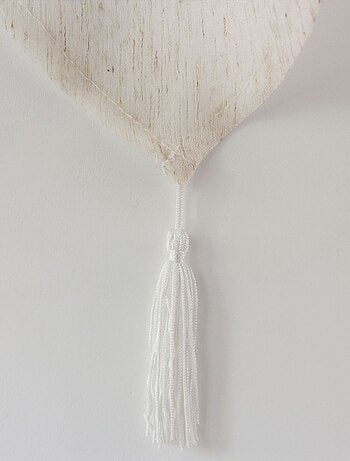 Paire de petits rideaux aspect lin finition pointe