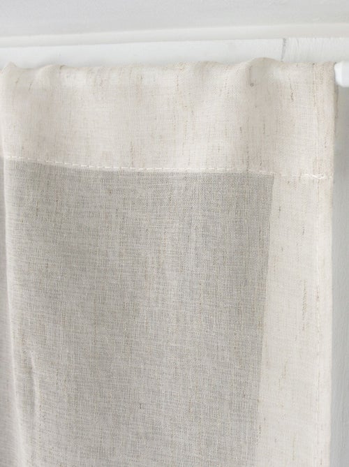 Paire de petits rideaux aspect lin finition pointe - Kiabi