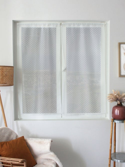 Paire de petits vitrages à plumetis en organza - Kiabi