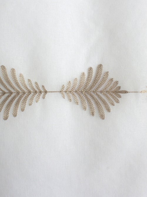 Paire de petits vitrages brodés feuillage - Kiabi