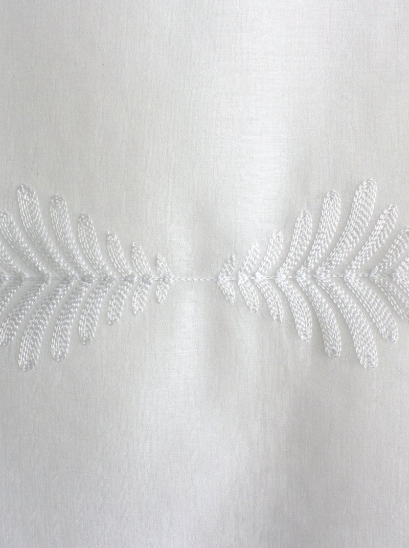 Paire de petits vitrages brodés feuillage Blanc - Kiabi
