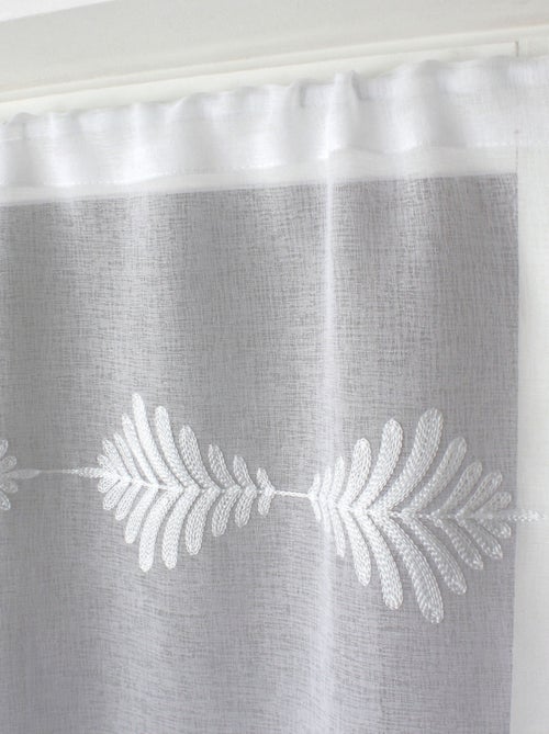 Paire de petits vitrages brodés feuillage - Kiabi