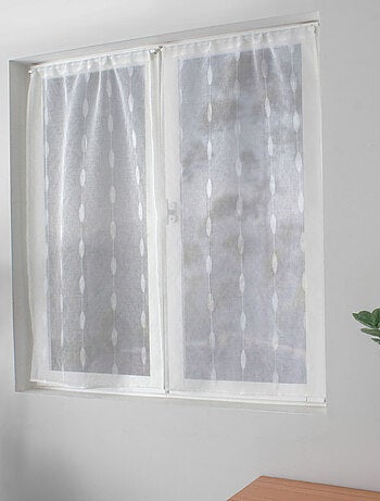 Paire de petits vitrages jacquard motif ovale