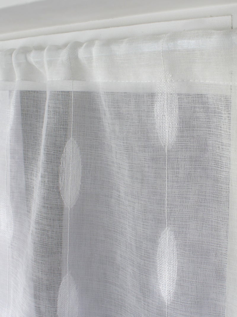 Paire de petits vitrages jacquard motif ovale Blanc - Kiabi