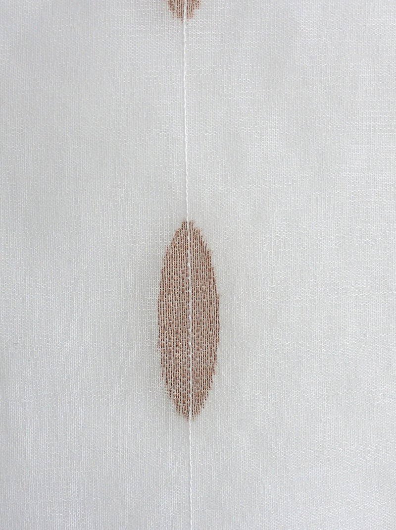 Paire de petits vitrages jacquard motif ovale Bois naturel - Kiabi