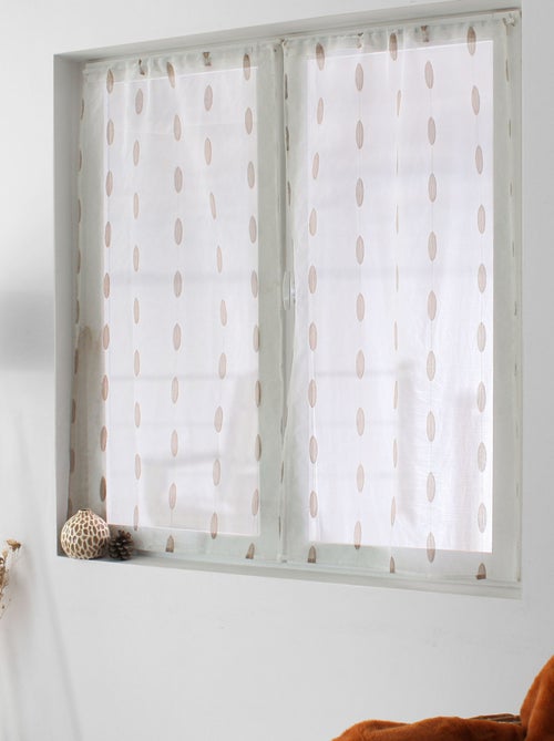 Paire de petits vitrages jacquard motif ovale - Kiabi