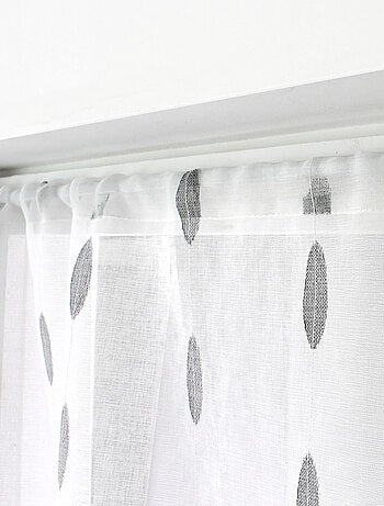 Paire de petits vitrages jacquard motif ovale