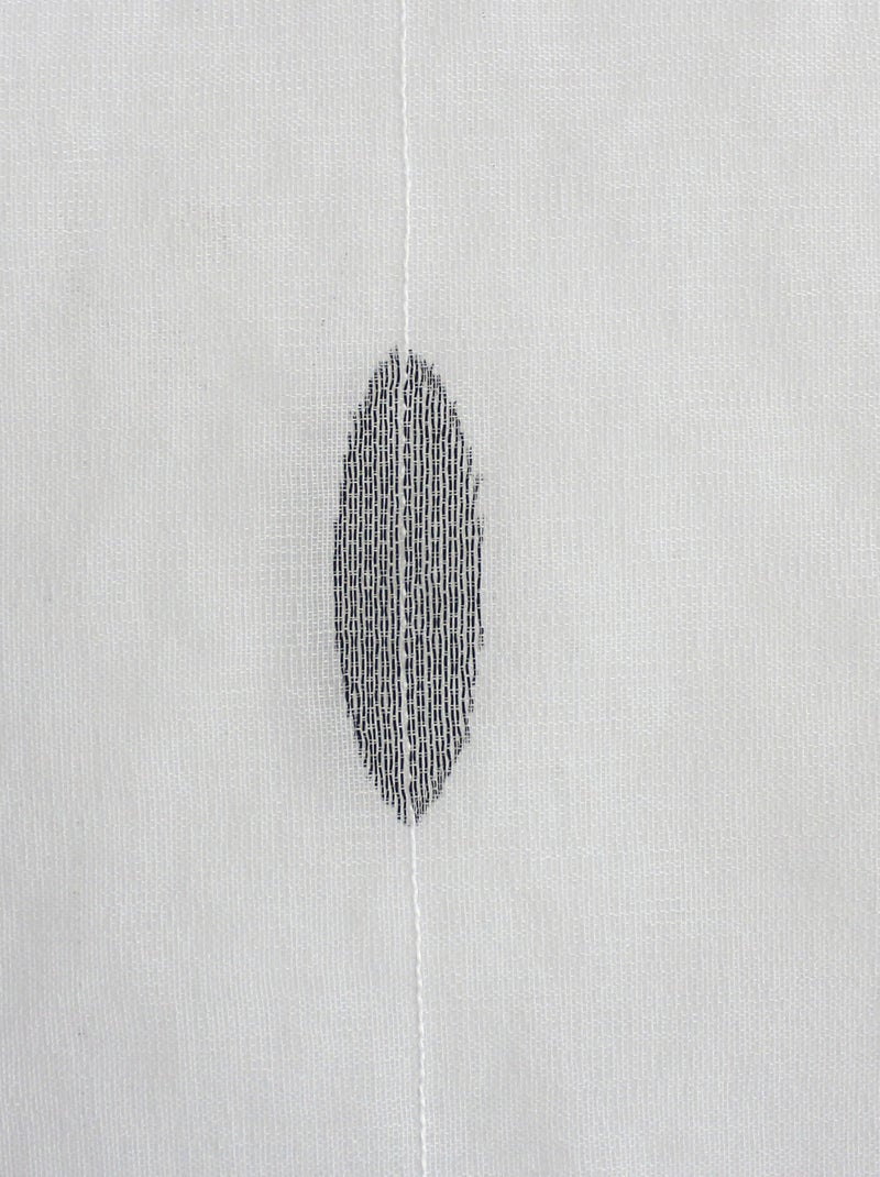 Paire de petits vitrages jacquard motif ovale Noir - Kiabi