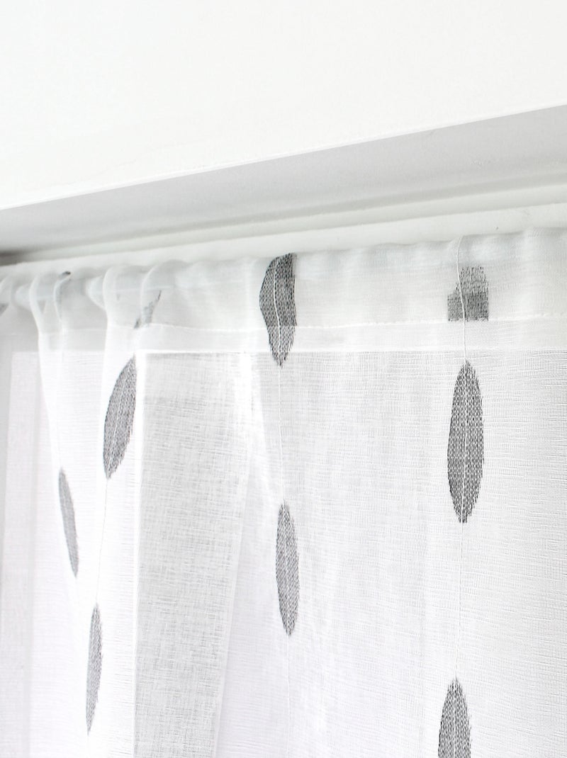 Paire de petits vitrages jacquard motif ovale Noir - Kiabi