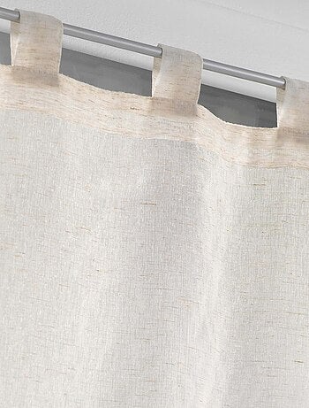 Paire de petits voilages - - Effet lin tissé