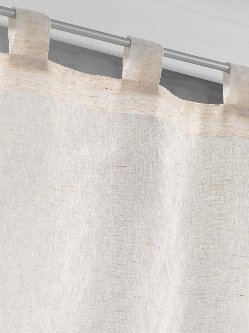 Paire de petits voilages  -  - Effet lin tissé Beige - Kiabi