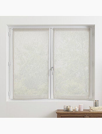 Paire de petits voilages - Effet lin