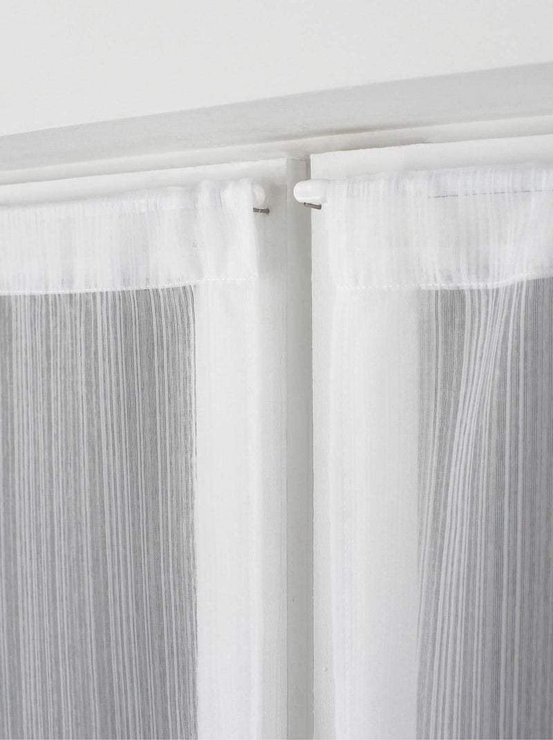 Paire de petits voilages à bande tissée Blanc - Kiabi