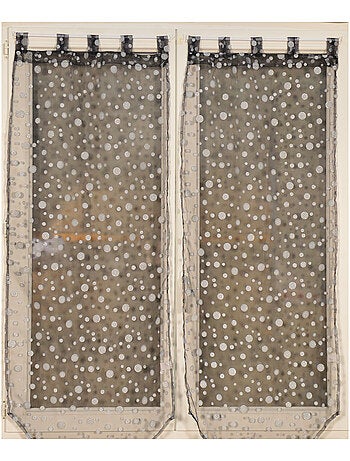 Paire de petits voilages à bulles argentées