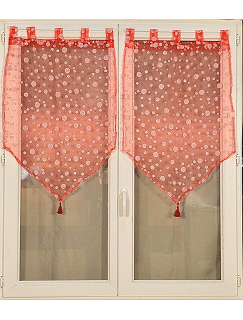 Paire de petits voilages à bulles argentées