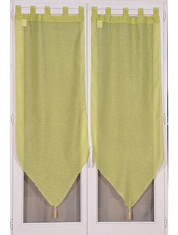 Paire de petits voilages anis en pointe avec pompon