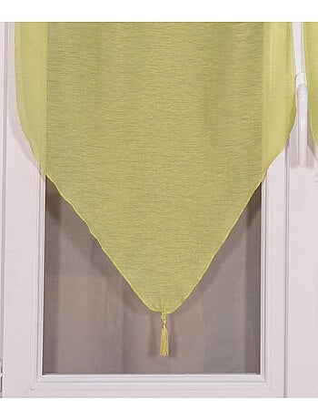 Paire de petits voilages anis en pointe avec pompon