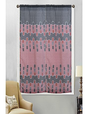 Paire de petits voilages au style géométrique