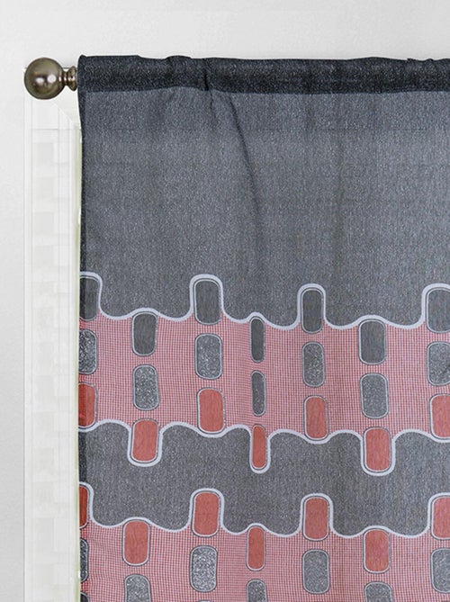 Paire de petits voilages au style géométrique - Kiabi