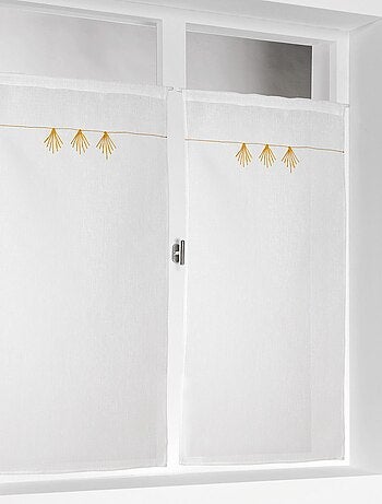 Paire de petits voilages au style géométrique