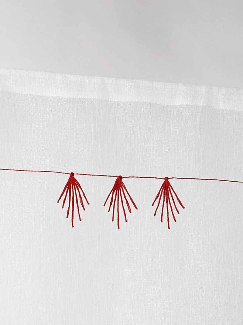 Paire de petits voilages au style géométrique Rouge - Kiabi