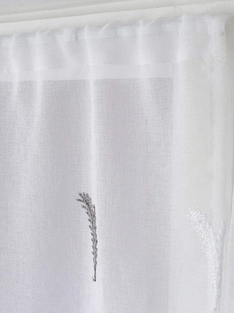 Paire de petits voilages aux broderies bicolores Gris clair - Kiabi