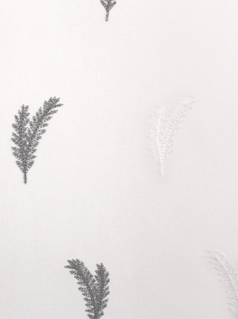 Paire de petits voilages aux broderies bicolores Gris clair - Kiabi