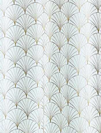 Paire de petits voilages brodés au style art déco