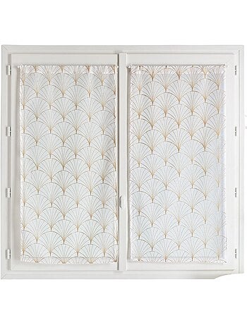 Paire de petits voilages brodés au style art déco