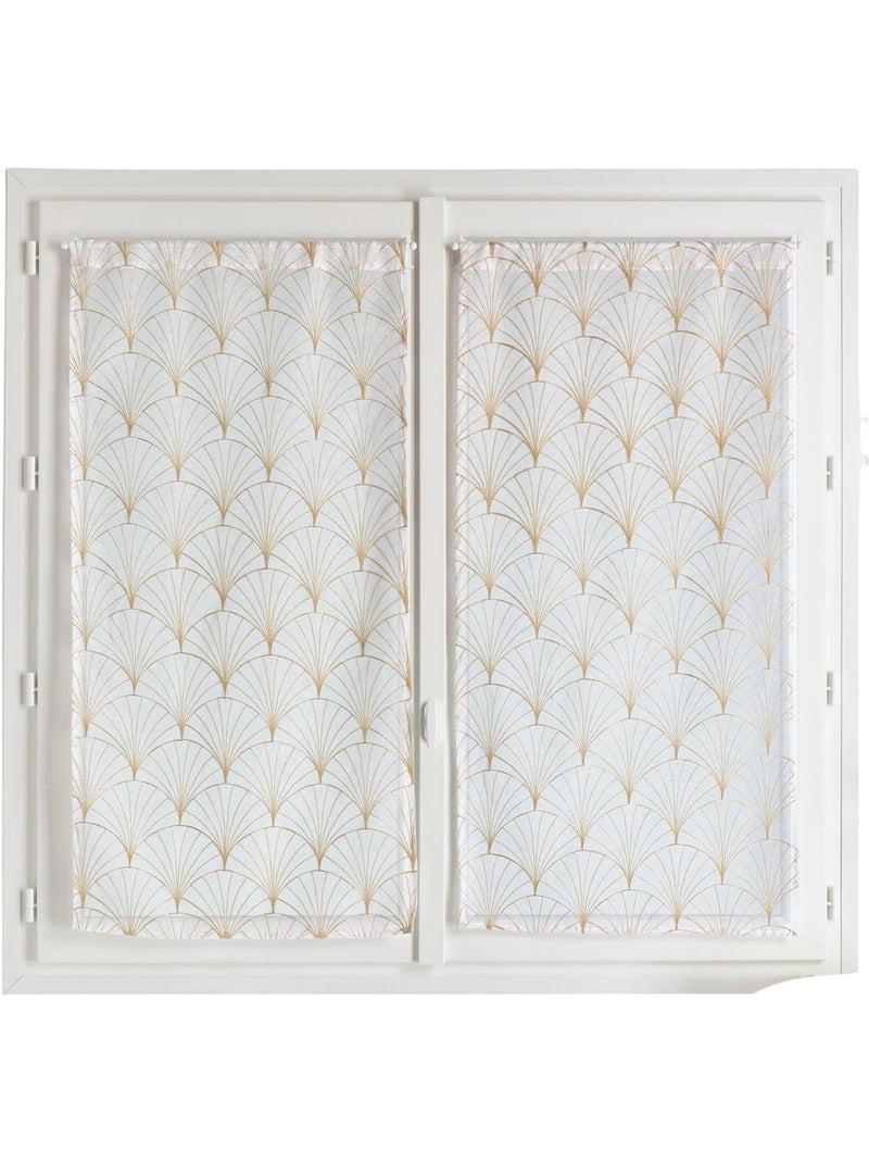 Paire de petits voilages brodés au style art déco Beige - Kiabi