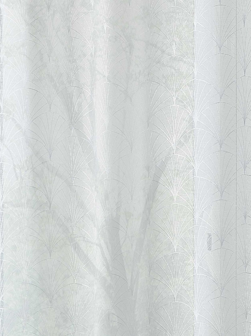 Paire de petits voilages brodés au style art déco Blanc - Kiabi