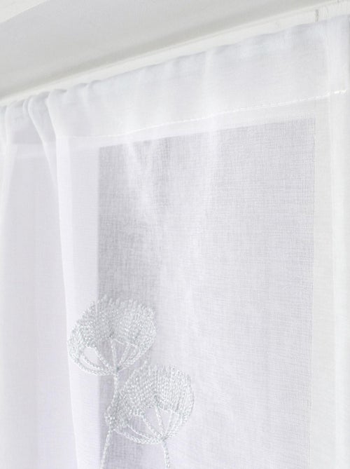 Paire de petits voilages brodés de fleurs - Kiabi