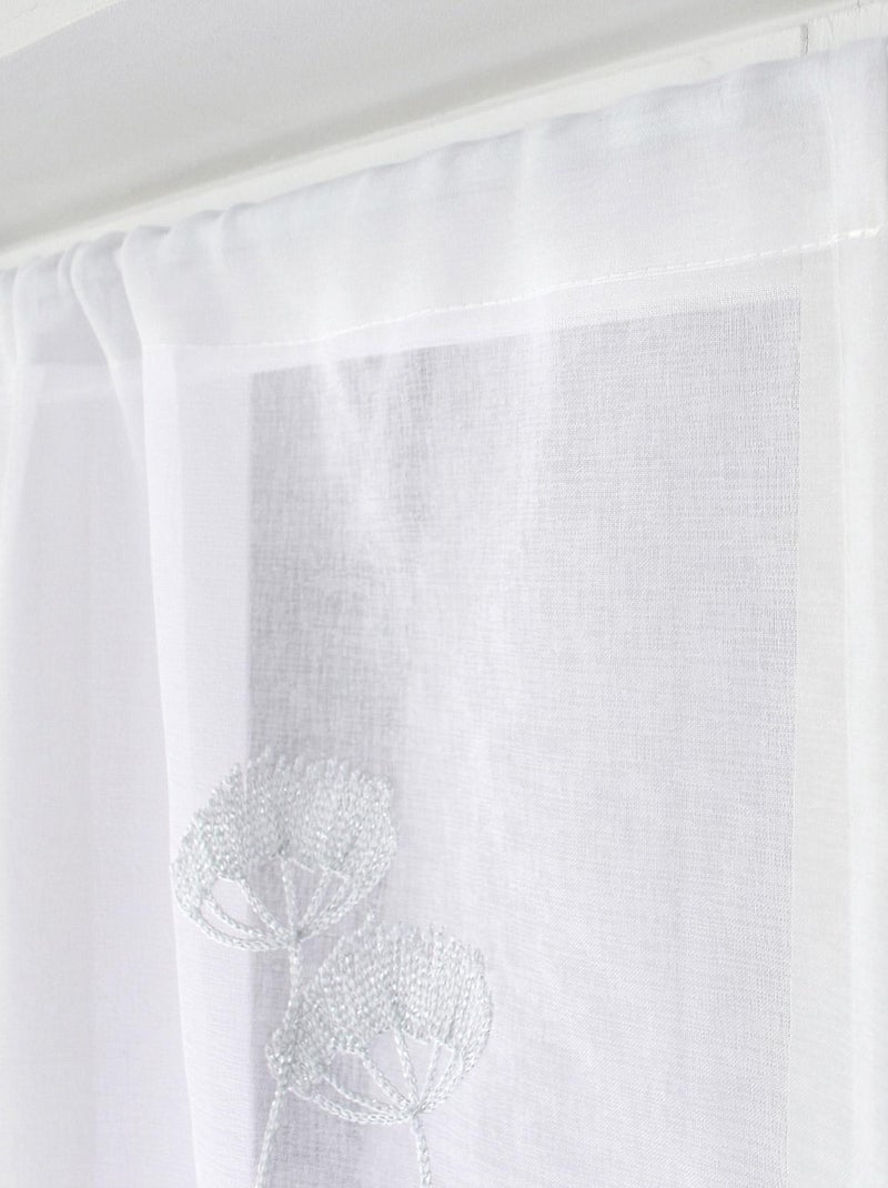 Paire de petits voilages brodés de fleurs Blanc - Kiabi