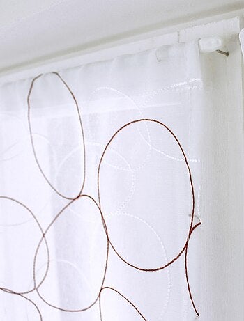 Paire de petits voilages brodés de sphères