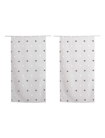 Paire de petits voilages droits à pois colorés