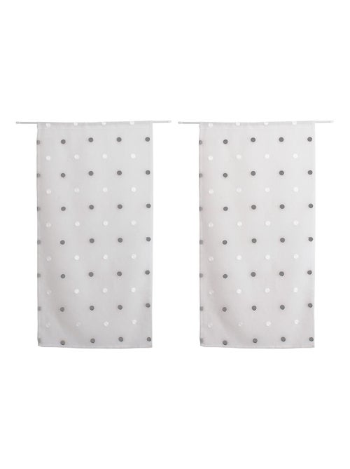 Paire de petits voilages droits à pois colorés - Kiabi