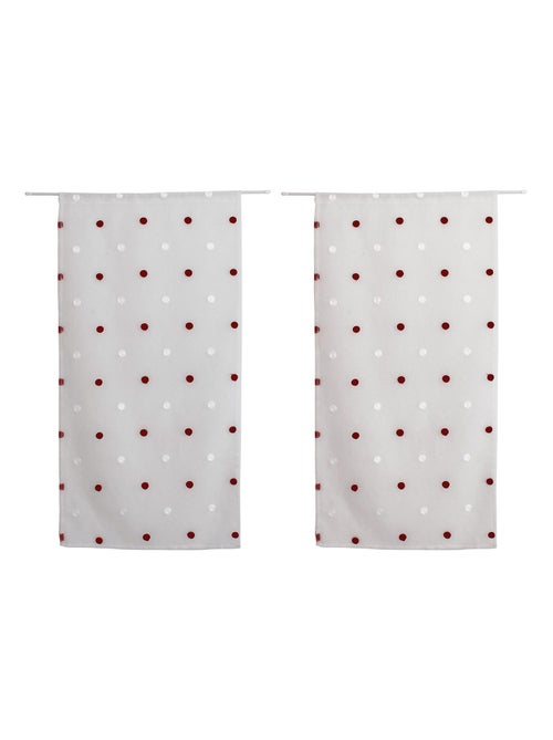 Paire de petits voilages droits à pois colorés - Kiabi