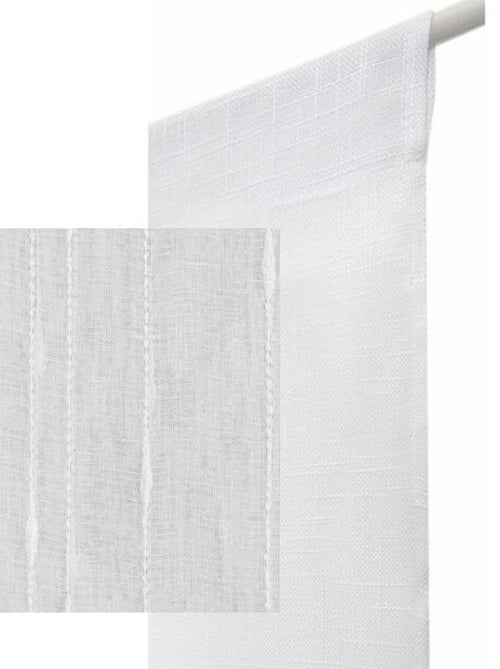 Paire de petits voilages droits à rayures - Kiabi