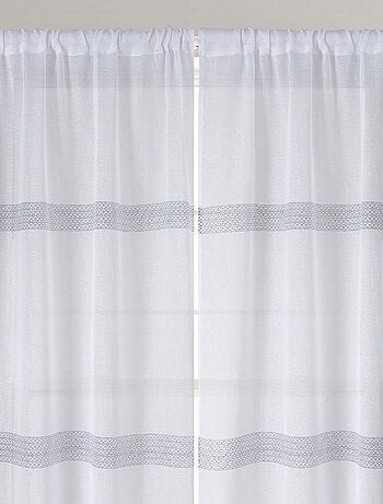 Paire de petits voilages droits à rayures