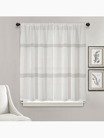 Paire de petits voilages droits à rayures