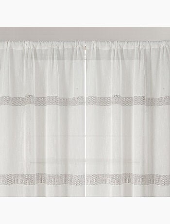 Paire de petits voilages droits à rayures