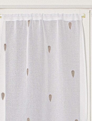 Paire de petits voilages droits brodés de gouttes