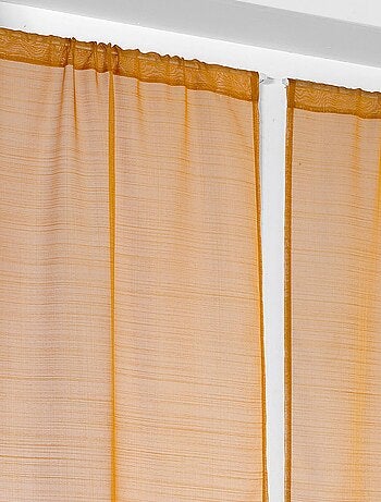 Paire de petits voilages droits en étamine givrée