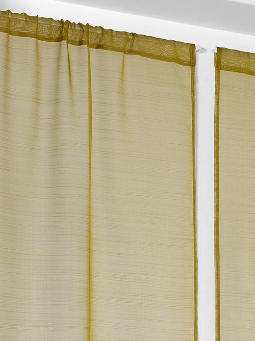 Paire de petits voilages droits en étamine givrée - Kiabi