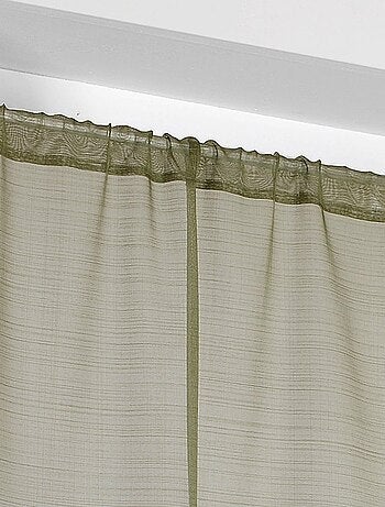 Paire de petits voilages droits en étamine givrée