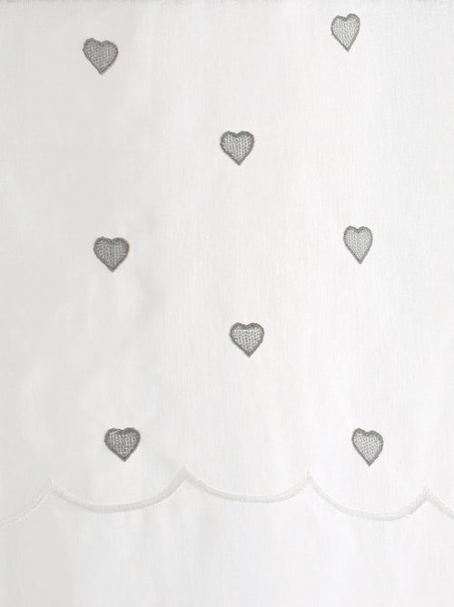 Paire de petits voilages droits sablés avec top à coeurs - Kiabi