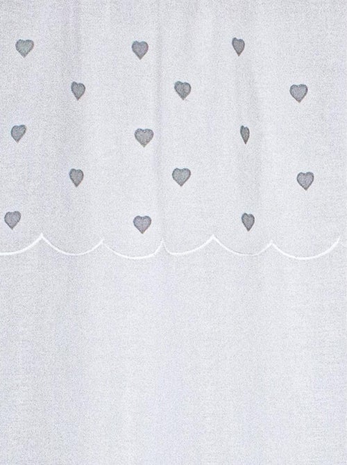 Paire de petits voilages droits sablés avec top à coeurs - Kiabi